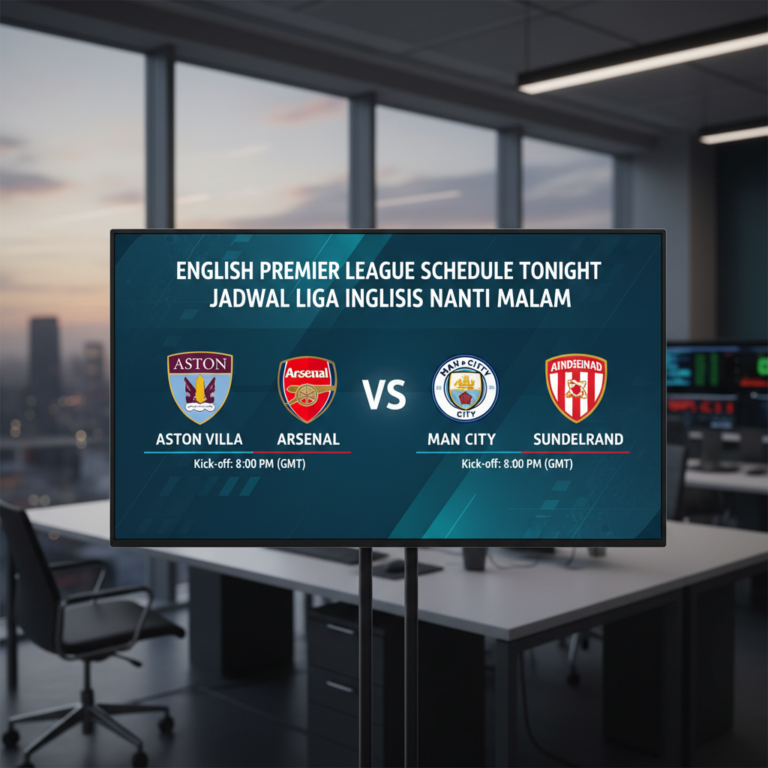 Jadwal Liga Inggris Nanti Malam: Aston Villa Vs Arsenal, City Vs Sunderland